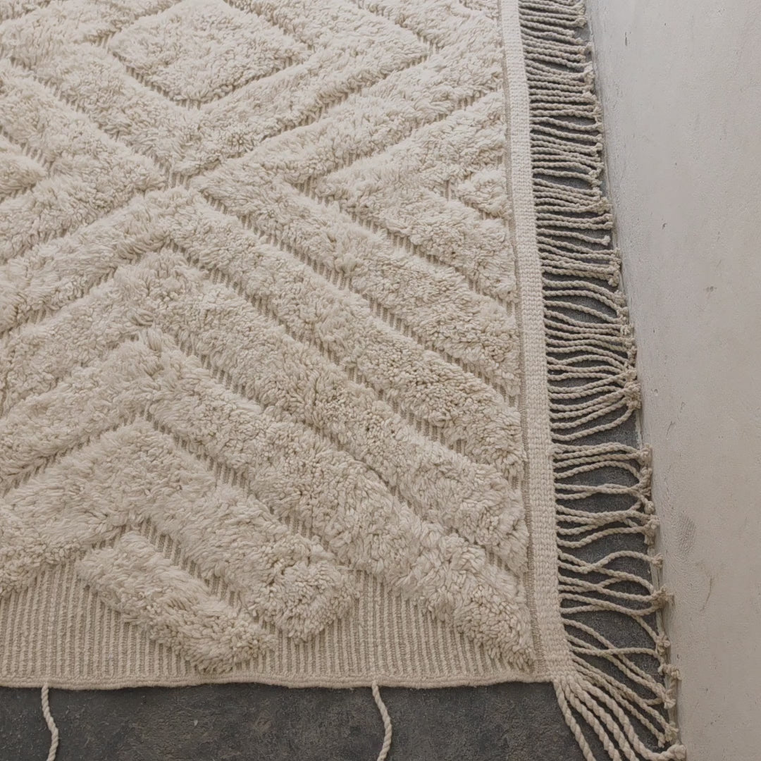 Oversized Moroccan Beni Ourain Rug, Luxury Boho Living Room Rug (300x400 cm)