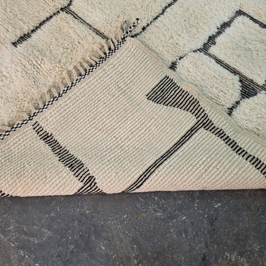Handmade Beni Ourain Wool Rug with Modern Abstract Design