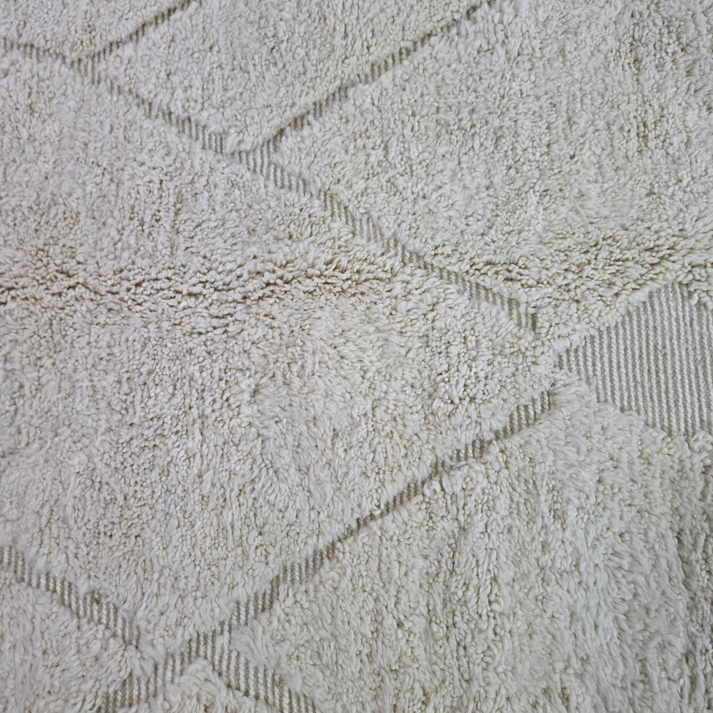 Handmade Beni Ourain Wool Rug with Geometric Relief Pattern