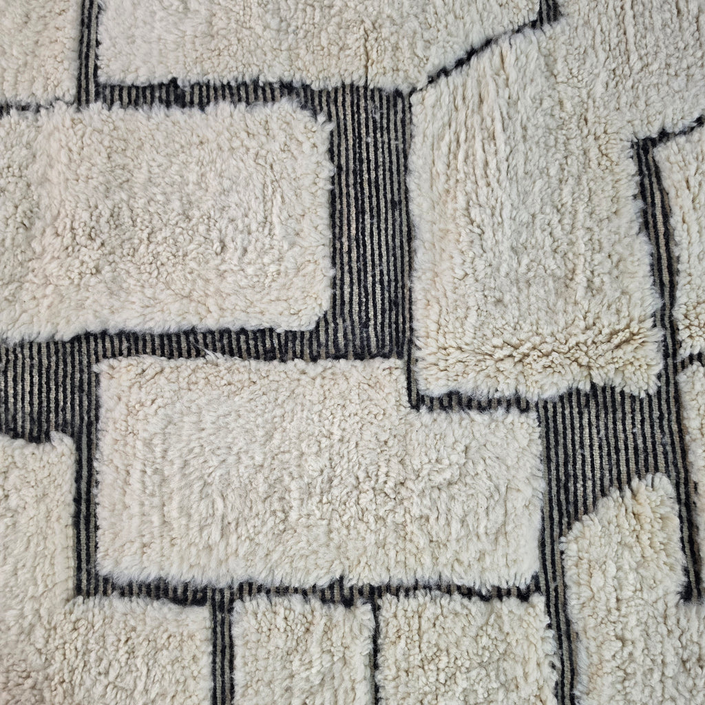 Handmade Beni Ourain Wool Rug with Modern Abstract Design