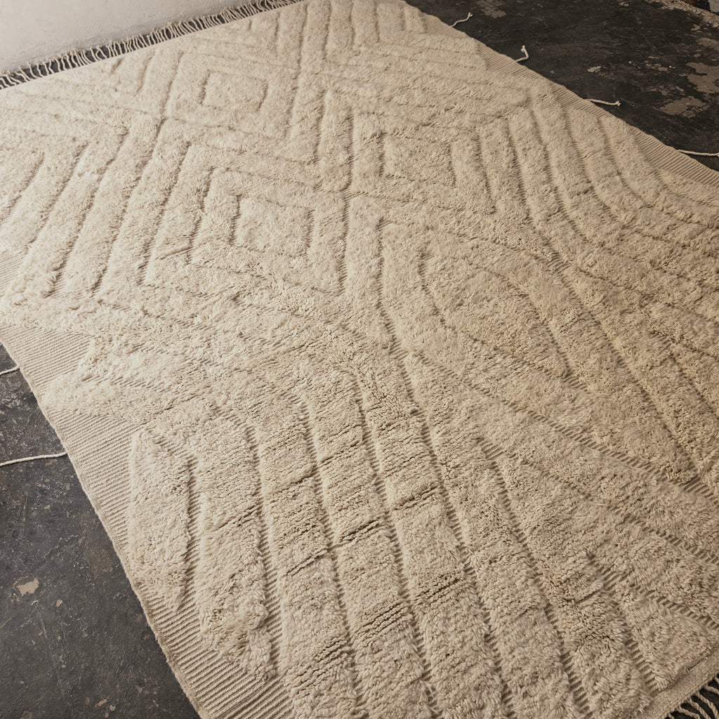 Oversized Moroccan Beni Ourain Rug, Luxury Boho Living Room Rug (300x400 cm)