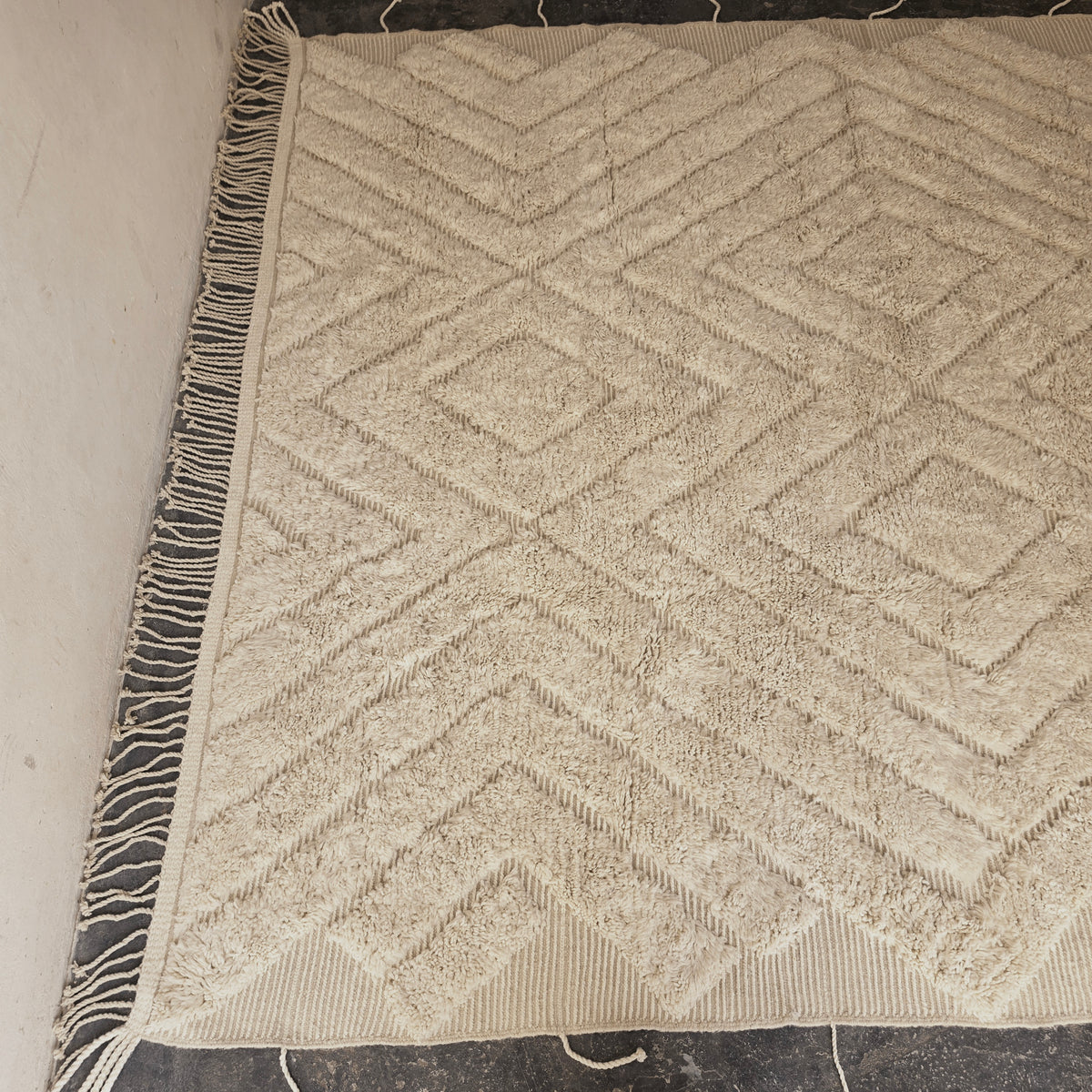Oversized Moroccan Beni Ourain Rug, Luxury Boho Living Room Rug (300x400 cm)