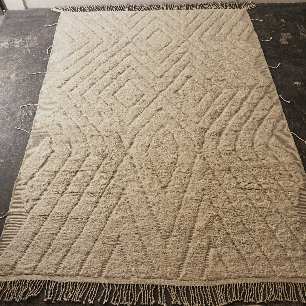 Oversized Moroccan Beni Ourain Rug, Luxury Boho Living Room Rug (300x400 cm)
