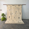 Handmade Beni Ourain Wool Rug with Minimalist Berber Dash Patterns