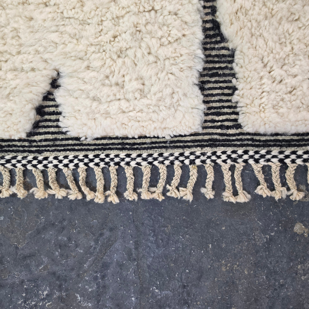 Handmade Beni Ourain Wool Rug with Modern Abstract Design