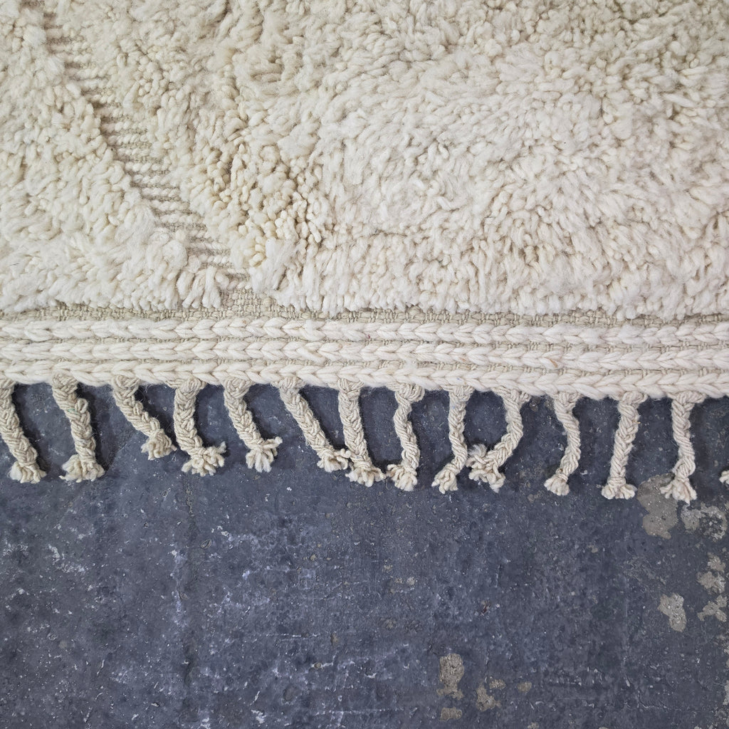 Handmade Beni Ourain Wool Rug with Geometric Relief Pattern