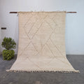 Handmade Beni Ourain Wool Rug with Geometric Relief Pattern